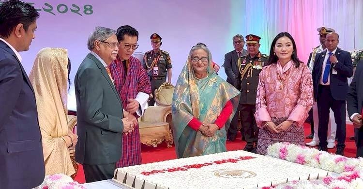 স্বাধীনতা দিবসে রাষ্ট্রপতির সংবর্ধনা অনুষ্ঠানে হাসিনা-ওয়াংচুক