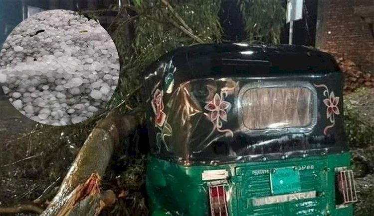 শিলাবৃষ্টি আর ঝড়ের তান্ডবে লন্ডভন্ড সিলেট