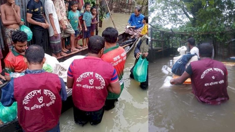 সিলেটে বন্যার্তদের সহায়তায় আনসার বাহিনী, সবার ছুটি বাতিল