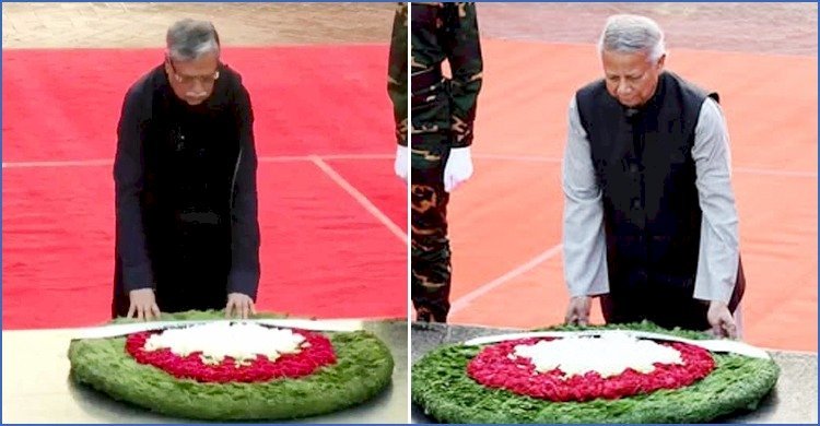 বুদ্ধিজীবী স্মৃতিসৌধে রাষ্ট্রপতি ও প্রধান উপদেষ্টার শ্রদ্ধা