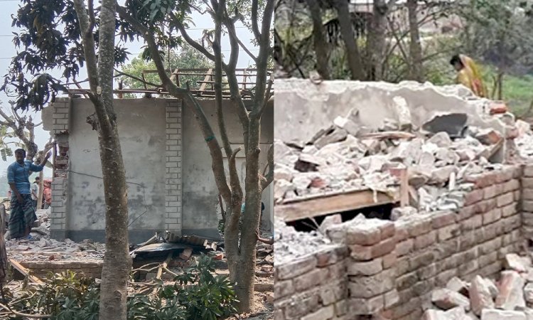 মাগুরায় ধর্ষকের বাড়ি গুঁড়িয়ে দিয়েছে জনতা