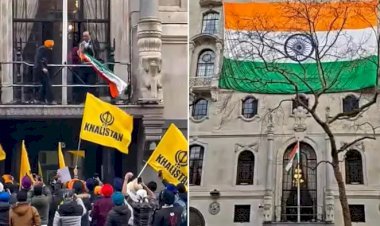 লন্ডনে ভারতীয় হাইকমিশনের সামনে বিক্ষোভ