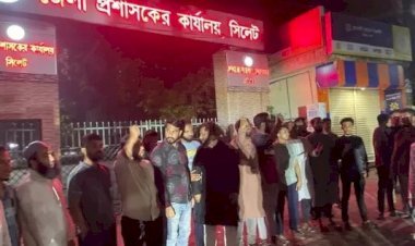 সিলেটে আওয়ামী লীগ নি ষি দ্ধের দাবিতে মধ্যরাতে এনসিপির অবস্থান