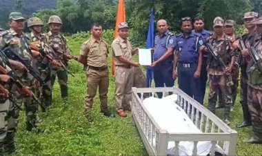 সিলেটে সীমান্তে ঝুলন্ত বাংলাদেশি যুবকের মরদেহ হস্তান্তর