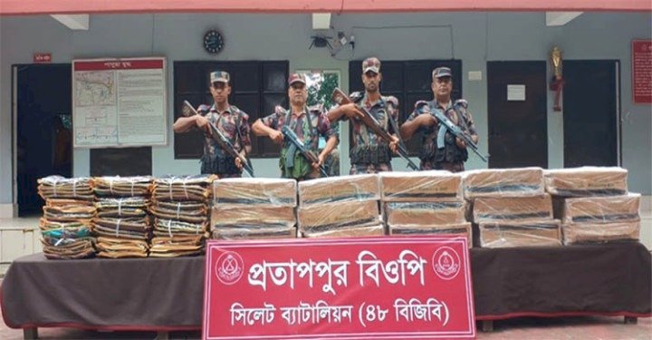 সিলেট সীমান্তে ১ কোটি ২০ লাখ টাকার ভারতীয় পণ্য জব্দ