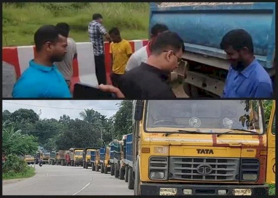 সিলেটে অভিযানে ৩৫ হাজার ঘনফুট পাথর উদ্ধার ৭০টি ট্রাক জব্দ,