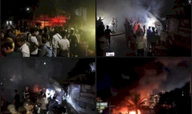 সিলেটে মধ্যরাতে গাড়ির গ্যারেজে আগুন, পুড়লো ৮ গাড়ি