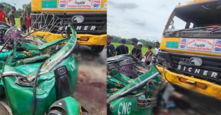 সিলেটে সিএনজি অটোরিকশা ও ট্রাকের মুখোমুখি সংঘর্ষ, নিহত ৪